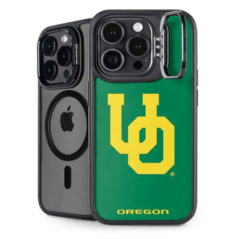University of Oregon UO on Green iPhone 15 Pro Kickstand Case